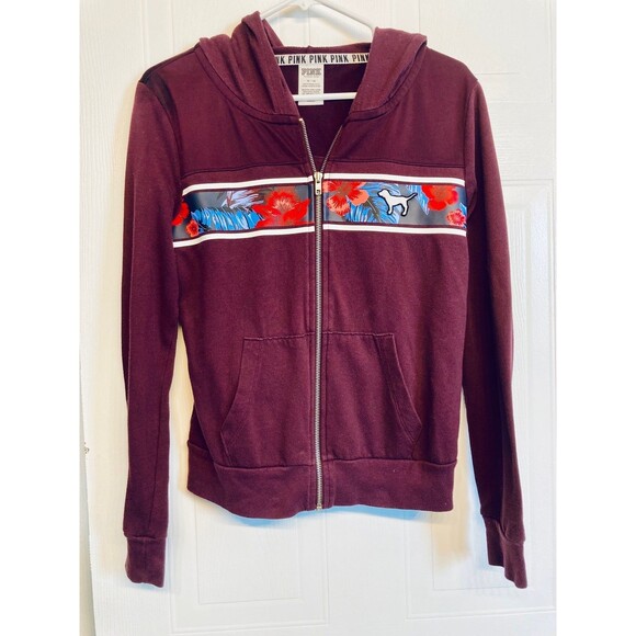 Victoria’s‎ Secret Pink Long Sleeve Full Zip Hoodie Sweatshirt Medium - Picture 2 of 9